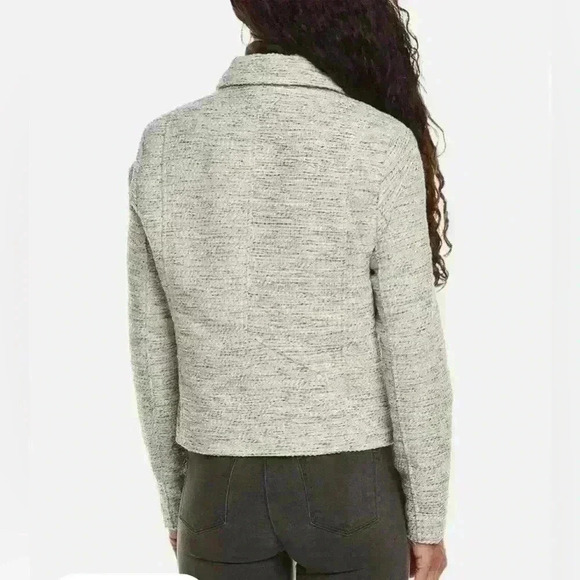 NWT Jaclyn Smith Wool Blend Tweed Moto Jacket Gold Accents Med Item#3K - Picture 2 of 10